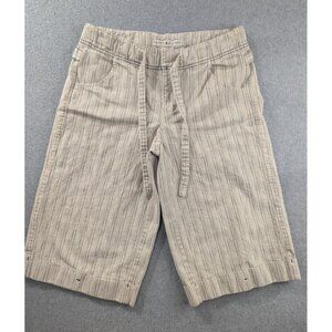 Tommy Hilfiger Pants Womens 8 Beige Stripe Gaucho Fit Capri Cropped Casual